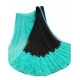Generic Women's Georgette Printed Saree With Unstitched Blouse 5.5Mtr (Black-Turquoise)