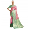 Generic Women's Faux_Banarasi_Silk Woven Saree With Unstitched Blouse 5.5Mtr (Pink)