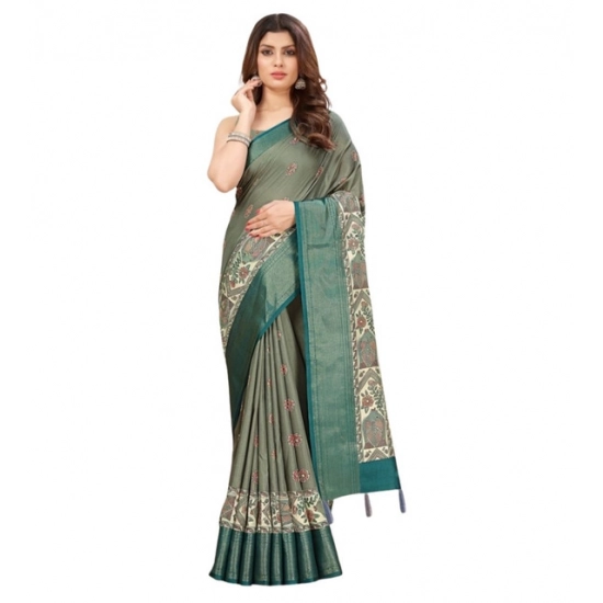Generic Women's Cotton Silk Printed Saree With Unstitched Blouse 5.5Mtr (Multicolor) Generic Women's Cotton Silk Printed Saree With Unstitched Blouse 5.5Mtr (Multicolor)