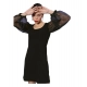 Generic Women's Organza And Polyester Lycra Solid Long Sleeves Dress (Black) Generic Women's Organza And Polyester Lycra Solid Long Sleeves Dress (Black)