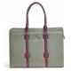 Generic Women's Polyurethane Solid Structured Shoulder Tote Handbag (Sage Green-Burgundy)