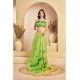 Generic Women's Linen Cotton Printed Ready To Wear Saree With Unstitched Blouse 5.5 Mtr (Lime)