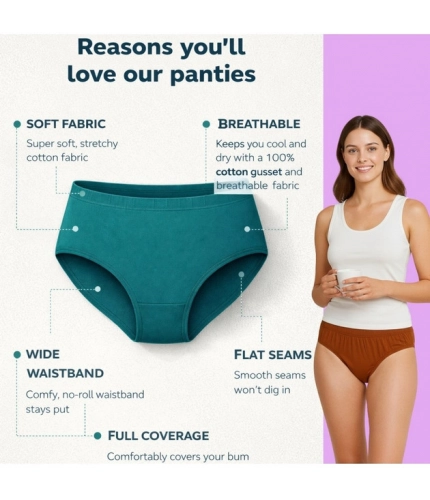 Generic Pack of_6 Women's Cotton Solid Hipster Panty (Multicolor)