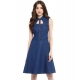 Generic Women's Denim Solid Sleeveless Dress (Navy Blue) Generic Women's Denim Solid Sleeveless Dress (Navy Blue)