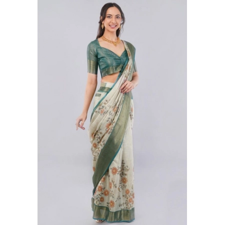 Generic Women's Polyester Printed Ready To Wear Saree With Unstitched Blouse 5.5 Mtr (Beige) Generic Women's Polyester Printed Ready To Wear Saree With Unstitched Blouse 5.5 Mtr (Beige)