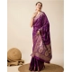 Generic Women's Soft Silk Jacquard Saree With Unstitched Blouse 5.5Mtr (Purple)