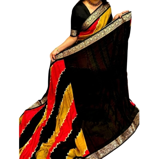Generic Women's Dola Silk Embellished Saree With Unstitched Blouse 5.5Mtr (Multicolor) Generic Women's Dola Silk Embellished Saree With Unstitched Blouse 5.5Mtr (Multicolor)