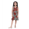 Generic Girl's Polyester Crepe Floral Shoulder Straps Dress (Red) Generic Girl's Polyester Crepe Floral Shoulder Straps Dress (Red)