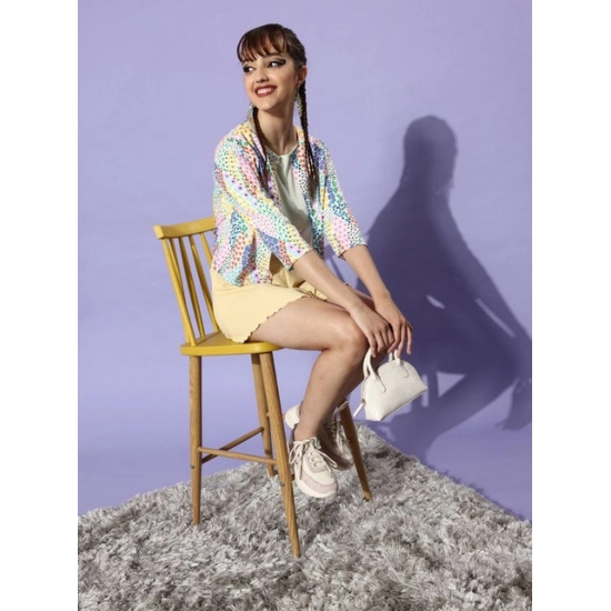 Generic Women's Polyester Floral 3-4th Sleeves Shrug (Multicolor) Generic Women's Polyester Floral 3-4th Sleeves Shrug (Multicolor)