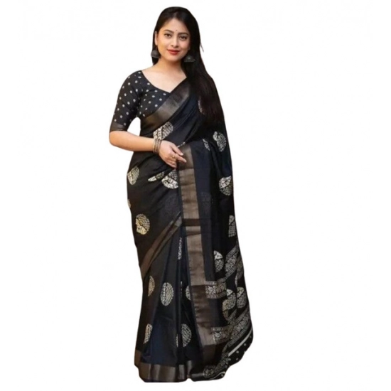 Generic Women's Cotton Silk Printed Saree With Unstitched Blouse 5.5Mtr (Black) Generic Women's Cotton Silk Printed Saree With Unstitched Blouse 5.5Mtr (Black)