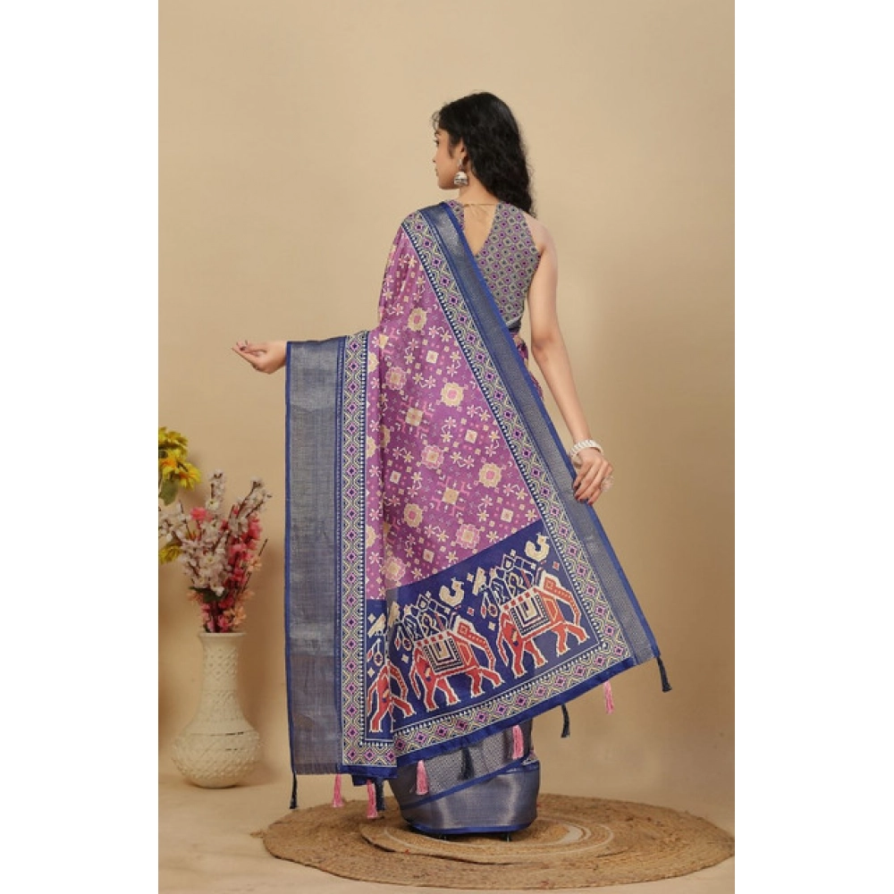 Generic Women's Cotton Silk Printed Saree With Unstitched Blouse 5.5Mtr (Wine) Generic Women's Cotton Silk Printed Saree With Unstitched Blouse 5.5Mtr (Wine)