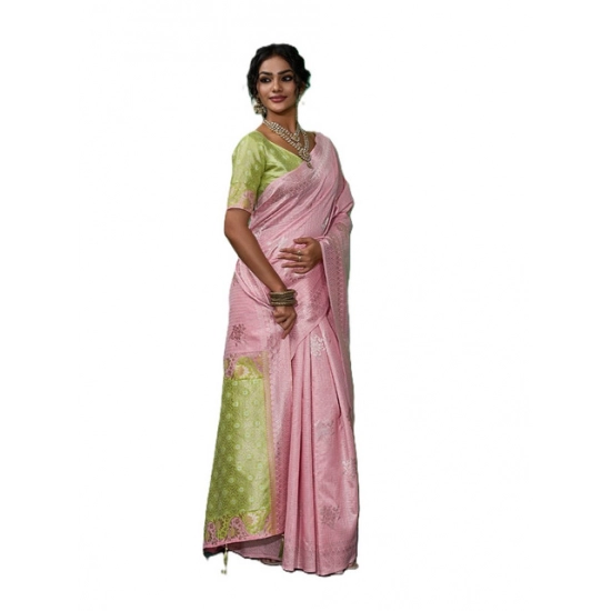 Generic Women's Linen Cotton Printed Saree With Unstitched Blouse 5.5Mtr (Pink) Generic Women's Linen Cotton Printed Saree With Unstitched Blouse 5.5Mtr (Pink)