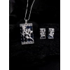 Generic Women's Brass Silver Plated Pendant Set (Blue) Generic Women's Brass Silver Plated Pendant Set (Blue)