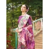Generic Women's Faux_Tussar Kalamkari_Print Saree With Unstitched Blouse 5.5Mtr (Purple)