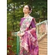 Generic Women's Faux_Tussar Kalamkari_Print Saree With Unstitched Blouse 5.5Mtr (Purple)