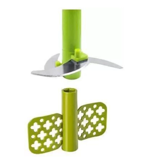 Generic 2-in-1 Manual Smart Chopper – Handy Vegetable And Fruit Processor (Color: Assorted )
