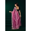 Generic Women's Net Sequence Saree With Unstitched Blouse 5.5Mtr (Pink)
