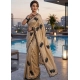 Generic Women's Viscose Silk Embroidered Saree With Unstitched Blouse 5.5Mtr (Beige)
