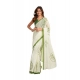 Generic Women's Faux_Linen Printed Ready-to-Wear Saree With Unstitched Blouse 5.5 Mtr (White)