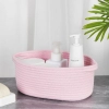 Generic Cotton 10x7x4 Inch2 Pcs Oval Storage Basket For Clothes (Pink)
