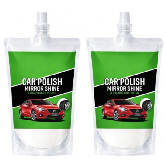 Generic Pack of 2 Car and Bike Polish Mirror Shine Liquid Pouches 200 ML