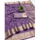 Generic Women's Jacquard Silk Jaquard Woven Saree With Unstitched Blouse 5.5Mtr (Purple)