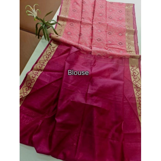 Generic Women's Raw Silk Ikkat Saree With Unstitched Blouse 5.5Mtr (Pink) Generic Women's Raw Silk Ikkat Saree With Unstitched Blouse 5.5Mtr (Pink)