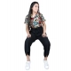 Generic Girl's Polyester Printed Short Sleeves Jumpsuit (Multicolor-Black) Generic Girl's Polyester Printed Short Sleeves Jumpsuit (Multicolor-Black)