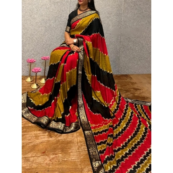 Generic Women's Dola Silk Embellished Saree With Unstitched Blouse 5.5Mtr (Multicolor) Generic Women's Dola Silk Embellished Saree With Unstitched Blouse 5.5Mtr (Multicolor)