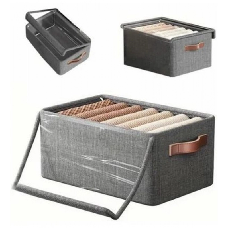 Generic Polypropylene Foldable Storage Bag With Lid  (Multicolor)