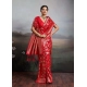 Generic Women's Silk Blend Printed Saree With Unstitched Blouse 5.5Mtr (Red) Generic Women's Silk Blend Printed Saree With Unstitched Blouse 5.5Mtr (Red)