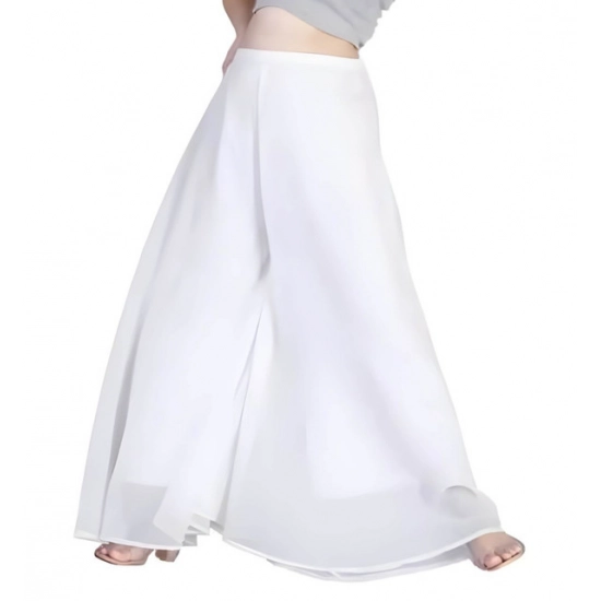 Generic Women's Pack of 1 Georgette Solid High Rise Wide Leg Flared Palazzo Pants with Elastic Waist (White) Generic Women's Pack of 1 Georgette Solid High Rise Wide Leg Flared Palazzo Pants with Elastic Waist (White)
