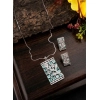 Generic Women's Brass Silver Plated Pendant Set (Turquoise)