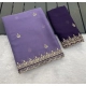 Generic Women's Georgette Embellished Saree With Unstitched Blouse 5.5Mtr (Purple) Generic Women's Georgette Embellished Saree With Unstitched Blouse 5.5Mtr (Purple)