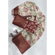 Generic Women's Cotton Silk Floral Printed Saree With Unstitched Blouse 5.5Mtr (Gold-Brown)