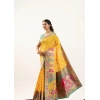 Generic Women's Faux_Banarasi Woven Motifs Saree With Unstitched Blouse 5.5Mtr (Yellow)