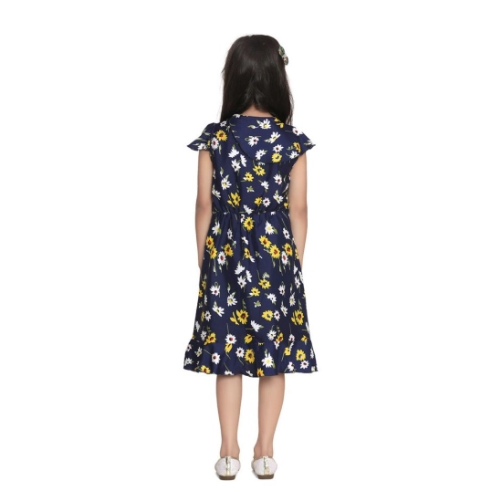 Generic Girl's Polyester Crepe Polka Cold Shoulder Dress (Navy Blue) Generic Girl's Polyester Crepe Polka Cold Shoulder Dress (Navy Blue)