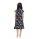 Generic Girl's Polyester Crepe Polka Cold Shoulder Dress (Navy Blue) Generic Girl's Polyester Crepe Polka Cold Shoulder Dress (Navy Blue)
