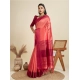 Generic Women's Raw_Silk Woven Saree With Unstitched Blouse 5.5Mtr (Peach)