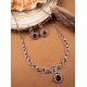 Generic Women's Brass Silver Plated Necklace set (Red) Generic Women's Brass Silver Plated Necklace set (Red)