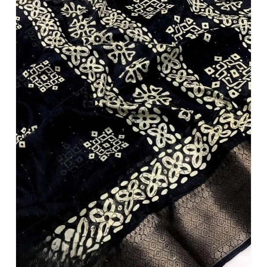 Generic Women's Cotton Silk Printed Saree With Unstitched Blouse 5.5Mtr (Black) Generic Women's Cotton Silk Printed Saree With Unstitched Blouse 5.5Mtr (Black)