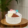 Generic Cotton 8x3 Inch Kidi Round 1 Pcs Bedside Organizer With Out Lid (Brown)