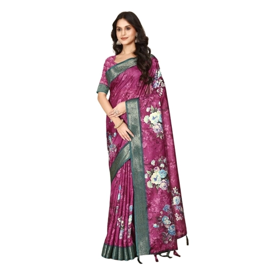 Generic Women's Cotton Blend Floral Printed Saree With Unstitched Blouse 5.5Mtr (Multicolor) Generic Women's Cotton Blend Floral Printed Saree With Unstitched Blouse 5.5Mtr (Multicolor)