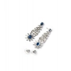 Generic Women's Brass Silver Plated Necklace set (Blue)