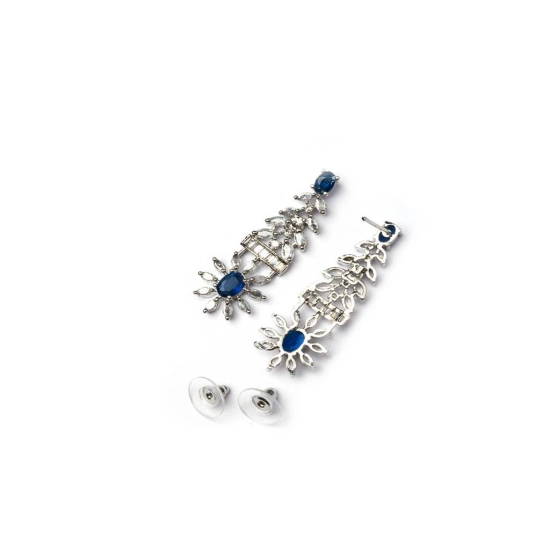 Generic Women's Brass Silver Plated Necklace set (Blue) Generic Women's Brass Silver Plated Necklace set (Blue)