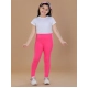 Generic Girl's Cotton Lycra Solid Elasticated Leggings (Pink) Generic Girl's Cotton Lycra Solid Elasticated Leggings (Pink)