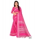Generic Women's Soft Pure Cotton Printed Saree With Unstitched Blouse 5.5Mtr (Pink)
