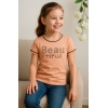 Generic Girl's Cotton Printeded Round Neck T-Shirt (Sandal Beach)