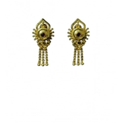 Generic Women's Pack of_2 Brass Gold-Plated Earrings (Gold)
