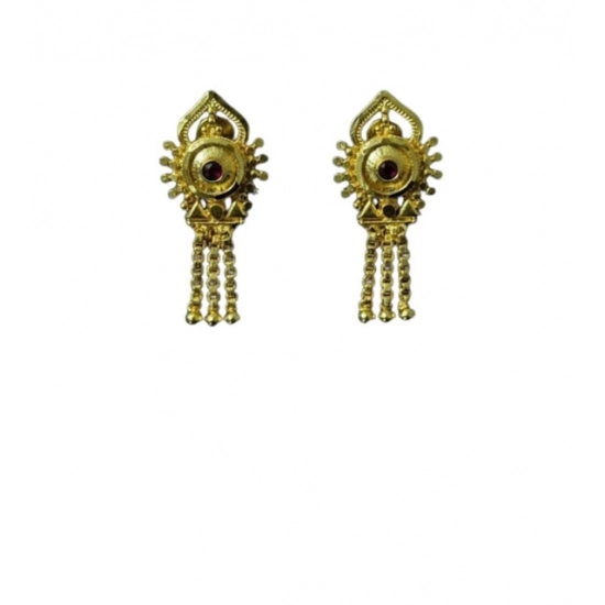 Generic Women's Pack of_2 Brass Gold-Plated Earrings (Gold)